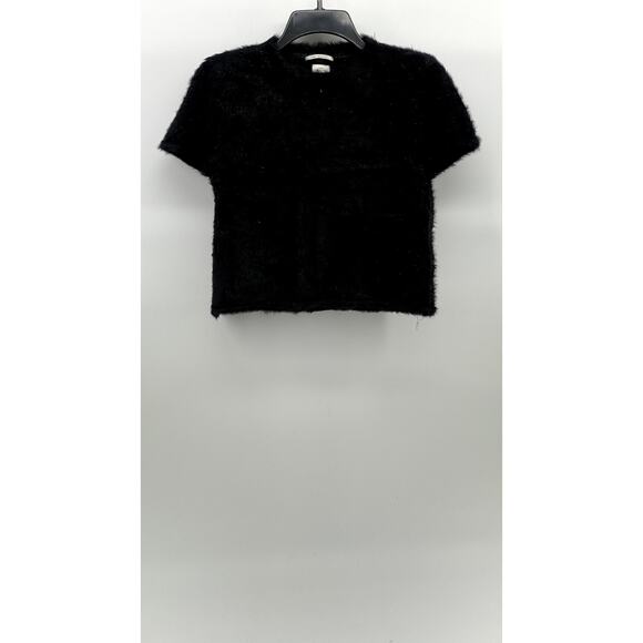 ZARA KNITWEAR Girls' Black Fuzzy Collection Pullover Short Sleeve Top SZ 11-12 - Picture 3 of 12